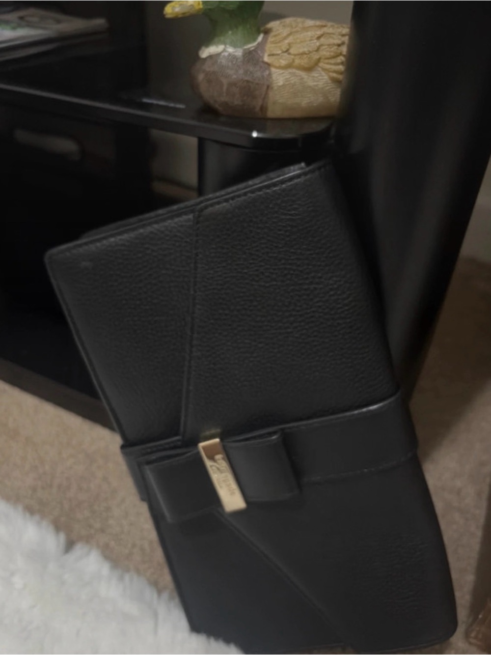 kate spade Black Leather Envelope Clutch